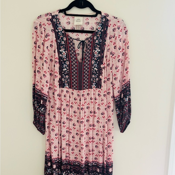 Knox Rose Dresses & Skirts - Knox Rose Pink Floral Boho Midi Dress
